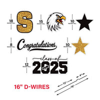 Personalized Graduation Yard Sign Letters 18", Custom Graduation Yard Cutouts Congratulations Grad 2025 Yard Décor With Metal Stakes