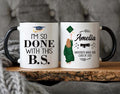 Personalized I'm So Done with This BS Mug, College Graduation Coffee Cup, Bachelor of Science Gift, Funny Grad Gift for Daughter, Sister