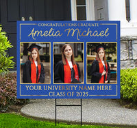 Personalized Graduation Yard Sign 2025 with Photo - Grad Sign, Class of 2025, Custom Graduation 2025 Yard Sign with Metal H-Stake