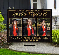 Personalized Graduation Yard Sign 2025 with Photo - Grad Sign, Class of 2025, Custom Graduation 2025 Yard Sign with Metal H-Stake