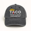 Taco Trump Always Chickens Out Embroidered Hat, Gift For Anti MAGA, Anti-Trump Hat
