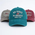 No Kings In America Embroidered Hat, Hat Gift For Anti MAGA, Anti-Trump Hat