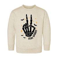 Stay Spooky Edgy Skeleton Baby Shirt, Baby Bodysuit, Boys Halloween Toddler Sweatshirt - Peace Sign Outfit, Cool Spooky Baby Clothes