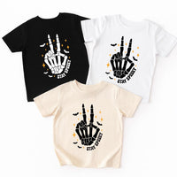 Stay Spooky Edgy Skeleton Baby Shirt, Baby Bodysuit, Boys Halloween Toddler Sweatshirt - Peace Sign Outfit, Cool Spooky Baby Clothes