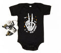 Stay Spooky Baby Bodysuit, Edgy Skeleton Baby Shirt, Boys Halloween Toddler Sweatshirt - Peace Sign Outfit, Cool Spooky Baby Clothes
