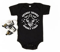 Chubby Thighs Spooky Vibes Funny Retro Baby Shirt, Baby Bodysuit, Halloween Toddler Sweatshirt - Cute Chunky Baby Fall Outfit