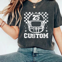 Custom Checkered Football Short Sleeve T-Shirt