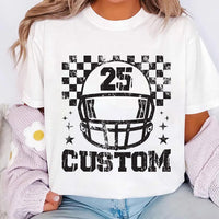 Custom Checkered Football Short Sleeve T-Shirt