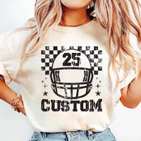 Custom Checkered Football Short Sleeve T-Shirt