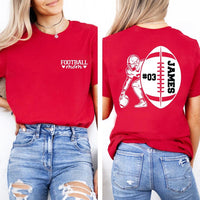 Customized Football Mom Short Sleeve T-Shirt, Two Sided