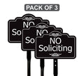 3 Pack No Soliciting Yard Sign with 16