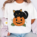 Vintage Black Cat on Pumpkin Short Sleeve T-Shirt
