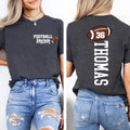 Football Mom Shirt with Kids Name & Jersey Number, Two Sided