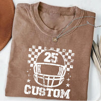 Custom Checkered Football Short Sleeve T-Shirt