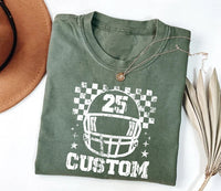 Custom Checkered Football Short Sleeve T-Shirt