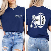 Customized Football Mom Short Sleeve T-Shirt, Two Sided