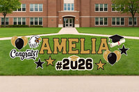 Personalized Graduation Yard Sign Letters 17", Custom Graduation Yard Cutouts Congratulations Grad 2026 Yard Décor With Metal Stakes
