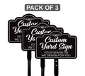 3 Pack Custom Aluminum Yard Sign with 16