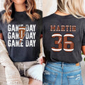 Personalized Football Game Day Short Sleeve T-Shirt, Two Sided