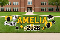 Personalized Graduation Yard Sign Letters 17", Custom Graduation Yard Cutouts Congratulations Grad 2026 Yard Décor With Metal Stakes