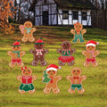 Christmas Gingerbread Man Yard Signs with Metal Stakes, Holiday Lawn Decorations, Outdoor Patio Garden Walkway Xmas Party Décor