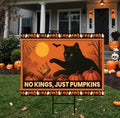 Subtle Anti-Trump Halloween No Kings Yard Sign, Resist Hate Lawn Sign, Anti-Trump Sign, Black Cat Resist Racism Yard Sign with Metal H-Stake
