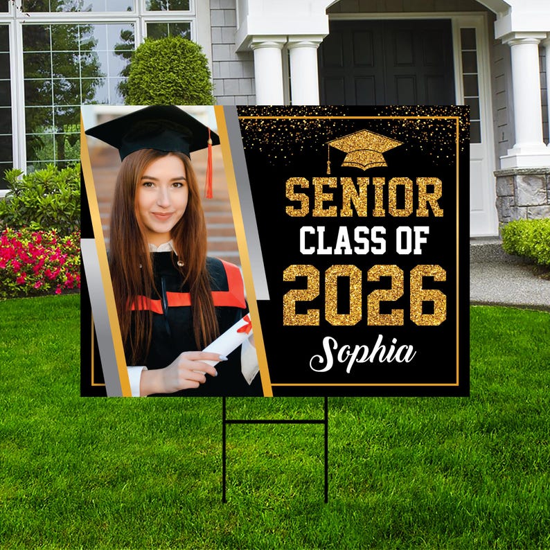 Personalized Graduation Yard Sign 2026 with Photo, 2026 Senior Grad Si ...
