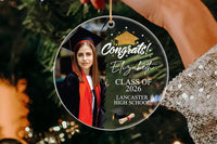 Congrats Graduation Photo Ornament, Personalized Class of 2026 Acrylic Ornament, Custom School Graduation Ornament, Graduation Gifts