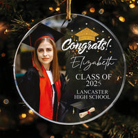 Congrats Graduation Photo Ornament, Personalized Class of 2026 Acrylic Ornament, Custom School Graduation Ornament, Graduation Gifts