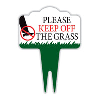 Stay Off Grass Yard Sign 10” x 14” - Rust-free Aluminum Off Grass Sign for Lawn, Please Keep Off The Grass Yard Sign with Integrated Stake