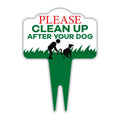 Please Clean Up After Your Dog Yard Sign 10”x14” - Rust-free Aluminum Clean Up Sign for Lawn, No Pooping Dog Yard Sign with Integrated Stake