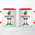 Personalized Christmas Coffee Mug, Customized Name Elf Mug, Xmas Coffee Mug Gift, Mug With Custom Name, Christmas Hot Chocolate Mugs