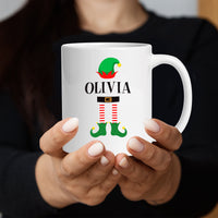 Personalized Christmas Coffee Mug, Customized Name Elf Mug, Xmas Coffee Mug Gift, Mug With Custom Name, Christmas Hot Chocolate Mugs