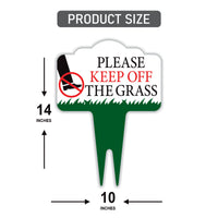 Stay Off Grass Yard Sign 10” x 14” - Rust-free Aluminum Off Grass Sign for Lawn, Please Keep Off The Grass Yard Sign with Integrated Stake