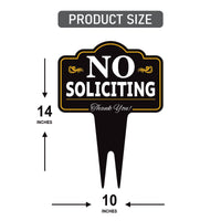 No Soliciting Yard Sign 10” x 14” - Rust-free Aluminum No Solicitors Sign for Lawn, Non-Soliciting Yard Sign with Integrated Stake
