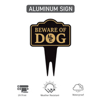 Beware of Dog Yard Sign 10” x 14” - Rust-free Aluminum Home Security Sign for Lawn, Not Responsible Warning Dog Sign with Integrated Stake