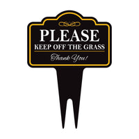 Stay Off Grass Yard Sign 10” x 14” - Rust-free Aluminum Off Grass Sign for Lawn, Please Keep Off The Grass Yard Sign with Integrated Stake