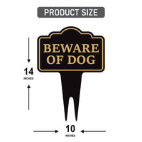 Beware of Dog Yard Sign 10” x 14” - Rust-free Aluminum Home Security Sign for Lawn, Not Responsible Warning Dog Sign with Integrated Stake