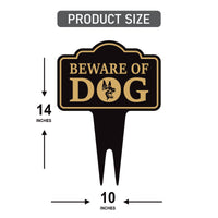 Beware of Dog Yard Sign 10” x 14” - Rust-free Aluminum Home Security Sign for Lawn, Not Responsible Warning Dog Sign with Integrated Stake