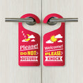 Welcome/Do Not Disturb Door Hanger Sign - PVC Double-Sided Door Knob Hanger for Privacy in Bedroom, Hotel, Home Office