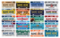 Custom Mini State License Plates, Aluminum Metal 3