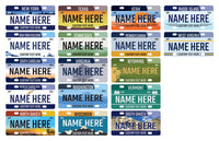 Custom Mini State License Plates, Aluminum Metal 3"x6", Personalized Your Name, State License Plate Tag for Bicycle, ATV, Bike, Wheelchair