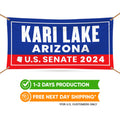 Kari Lake For Arizona U.S. Senate Banner Sign, 13 oz Waterproof US Senate 2024 Kari Lake Vote Election 2024 Vinyl Banner With Metal Grommets