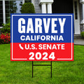 Steve Garvey US Senate Yard Sign - Coroplast US Senate Election California 2024 Race Red White & Blue Yard Sign with Metal H-Stake
