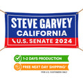 Steve Garvey For California U.S. Senate Banner Sign, 13oz US Senate 2024 Steve Garvey Vote Election 2024 Vinyl Banner With Metal Grommets