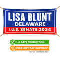 Lisa Blunt Rochester For Delaware US Senate Banner Sign, 13 oz Waterproof US Senate 2024 Vote Election 2024 Vinyl Banner With Metal Grommets