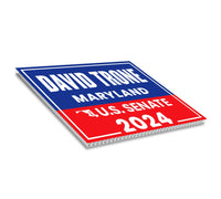 a red, white and blue book with the words david troue mary land