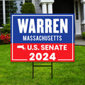 a political yard sign in front of a house