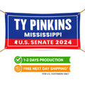 a banner with the words ty pinkins mississippi on it