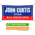 a banner with the name john curtis utah on it